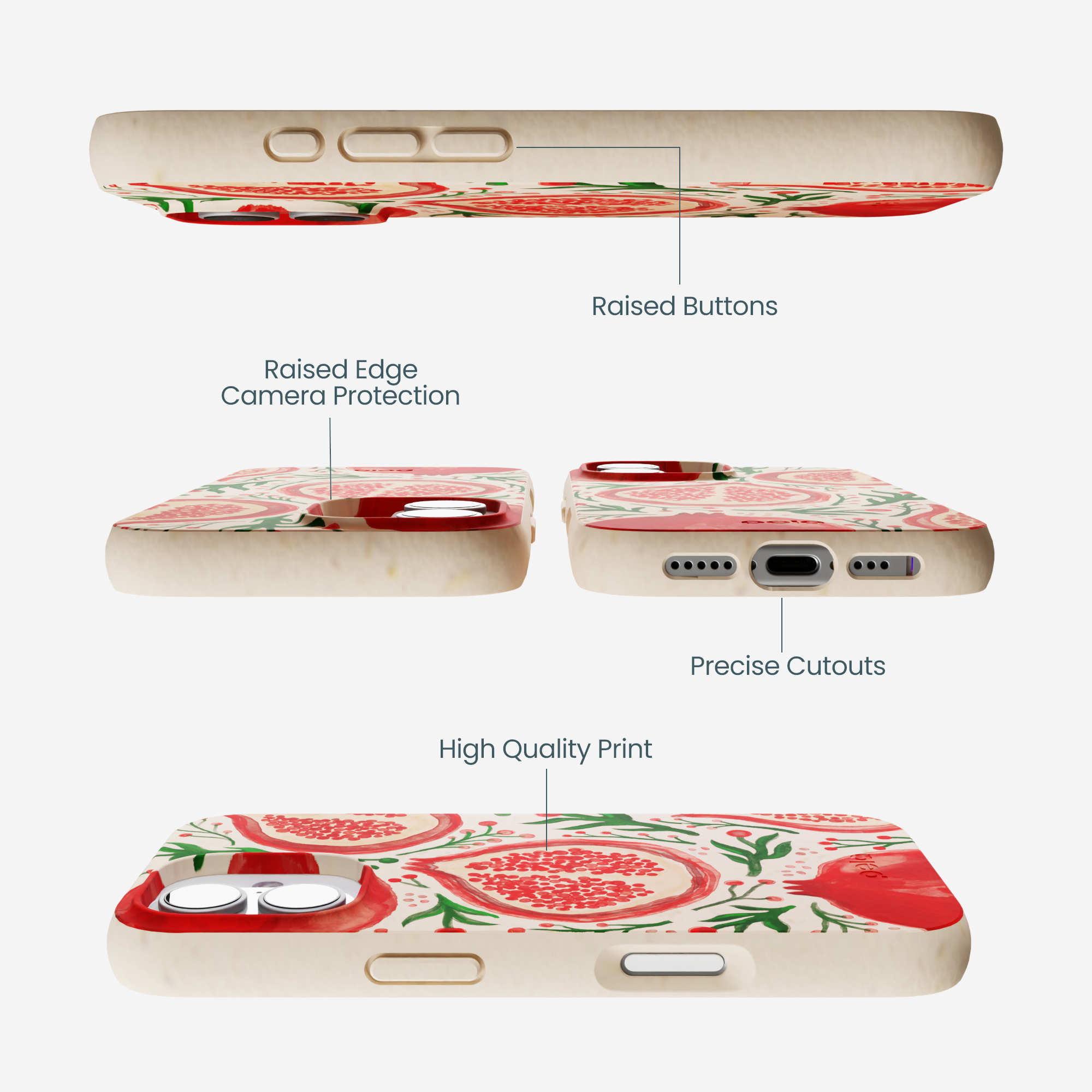 Seashell Pomegranate Cheer iPhone 17 Case - Image 3