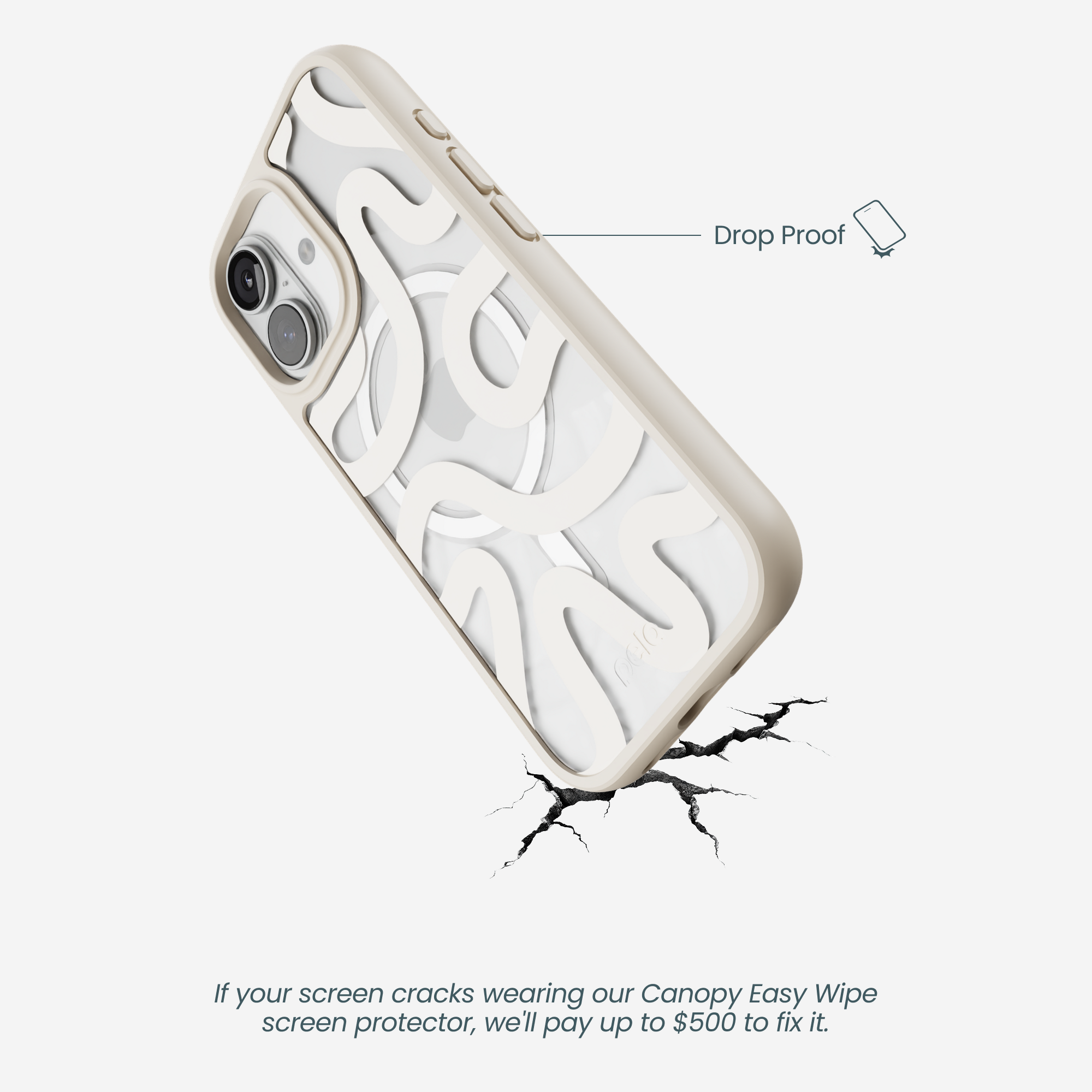 Clear Sandstone Wiggle iPhone 17 Case With London Fog Ridge (MagSafe included) - Image 5
