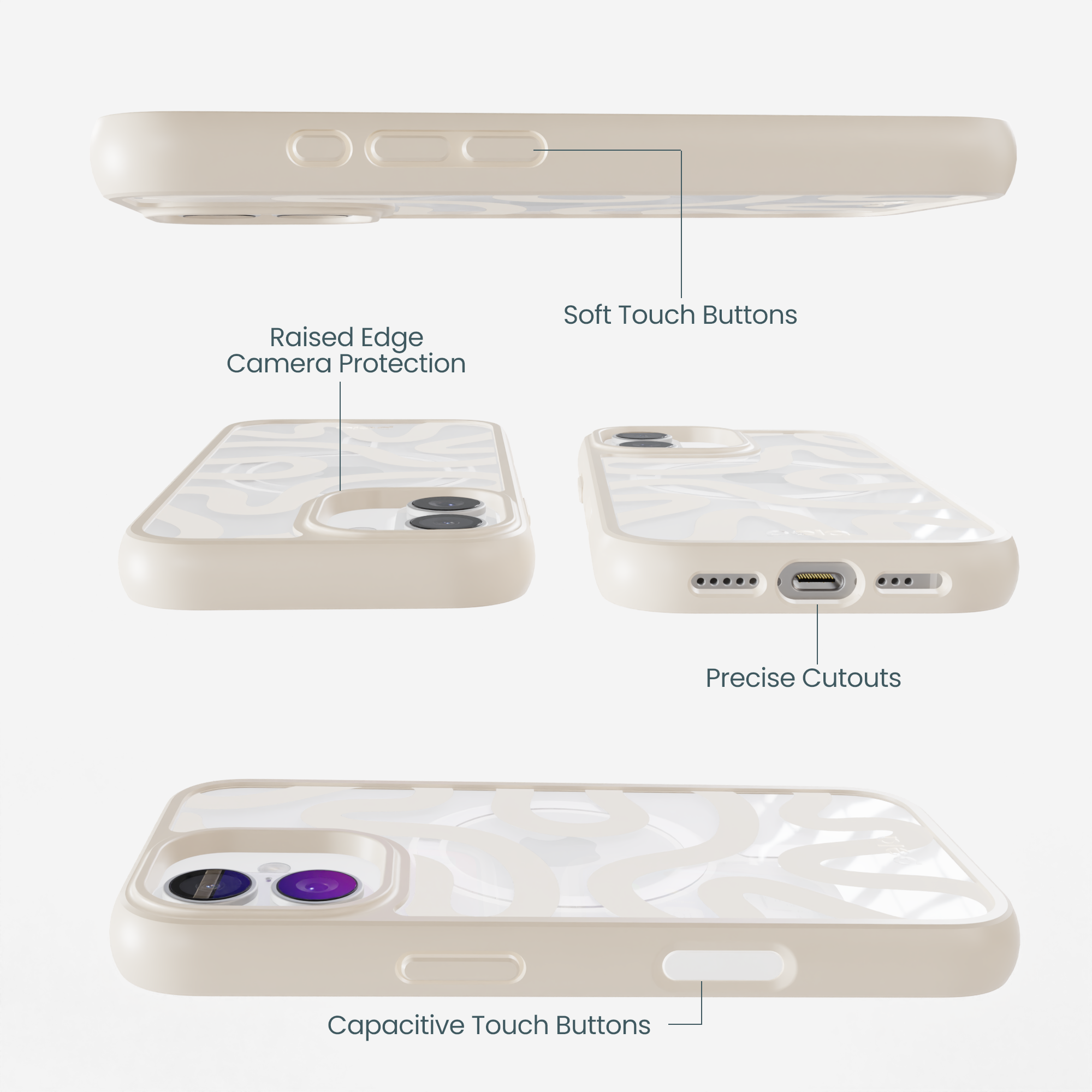 Clear Sandstone Wiggle iPhone 17 Case With London Fog Ridge (MagSafe included) - Image 3