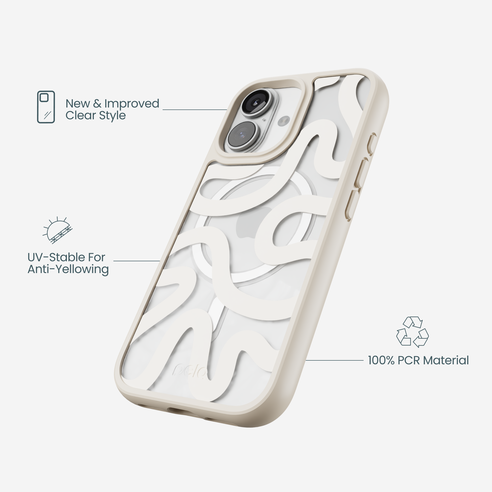 Clear Sandstone Wiggle iPhone 17 Case With London Fog Ridge (MagSafe included) - Image 4