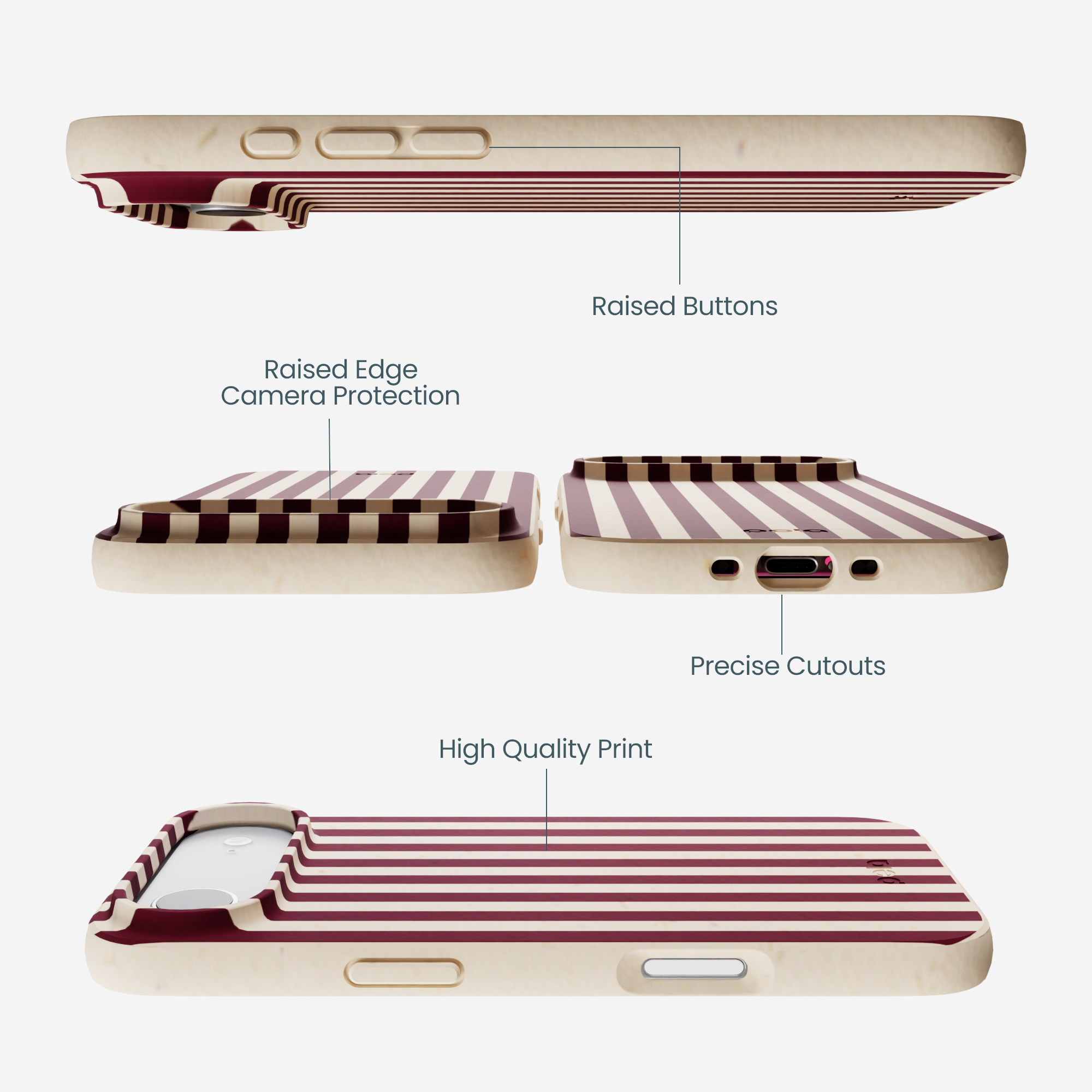 Seashell Small Wine Stripes iPhone Air Case - Image 3