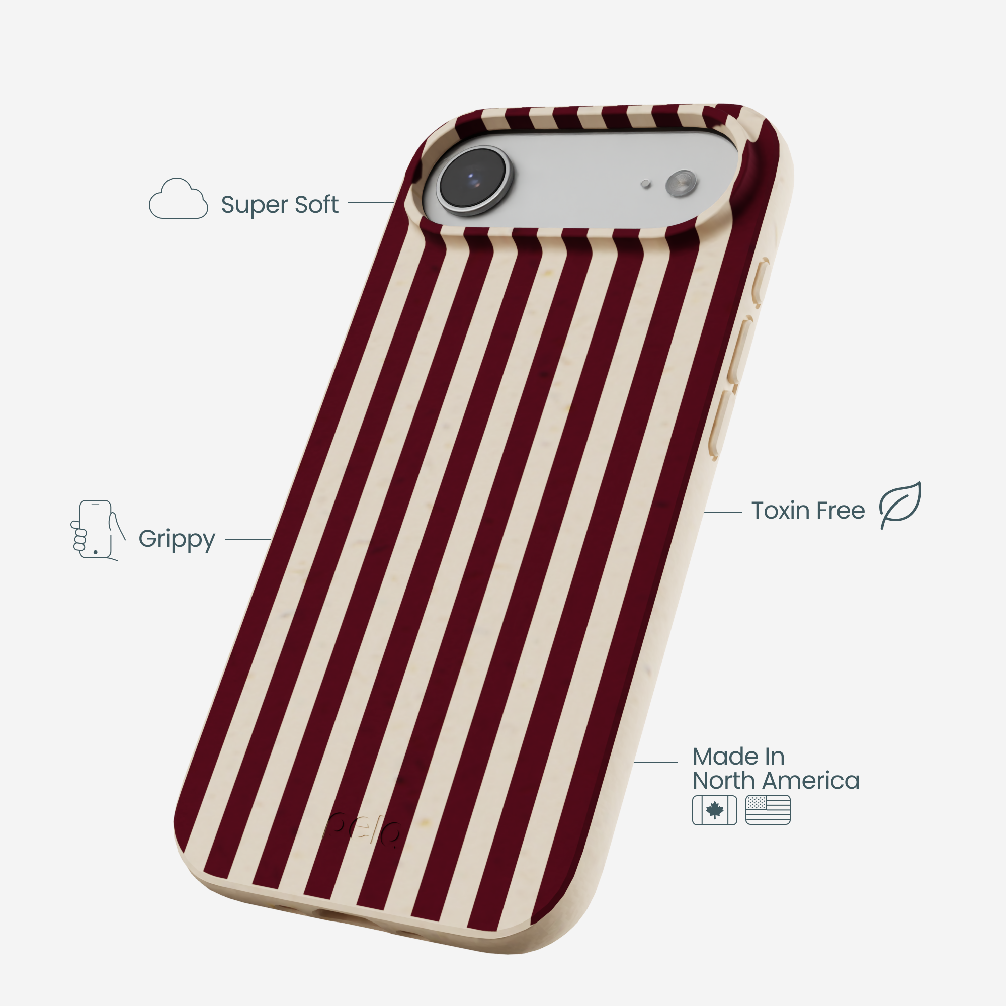 Seashell Small Wine Stripes iPhone Air Case - Image 4