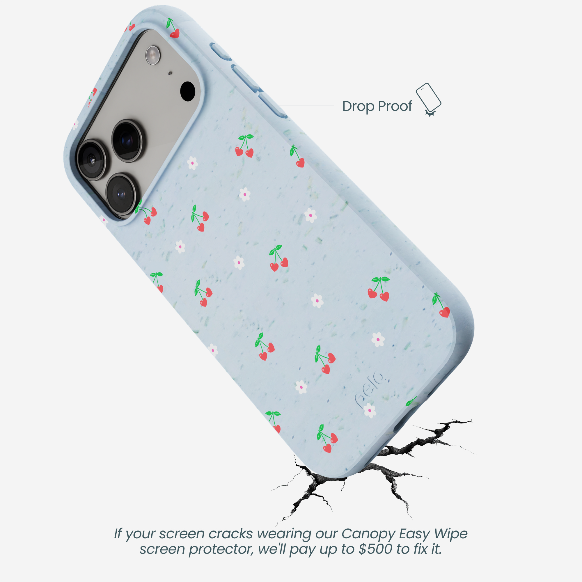 Powder Blue Sweet Cherries iPhone 17 Pro Max Case - Image 5