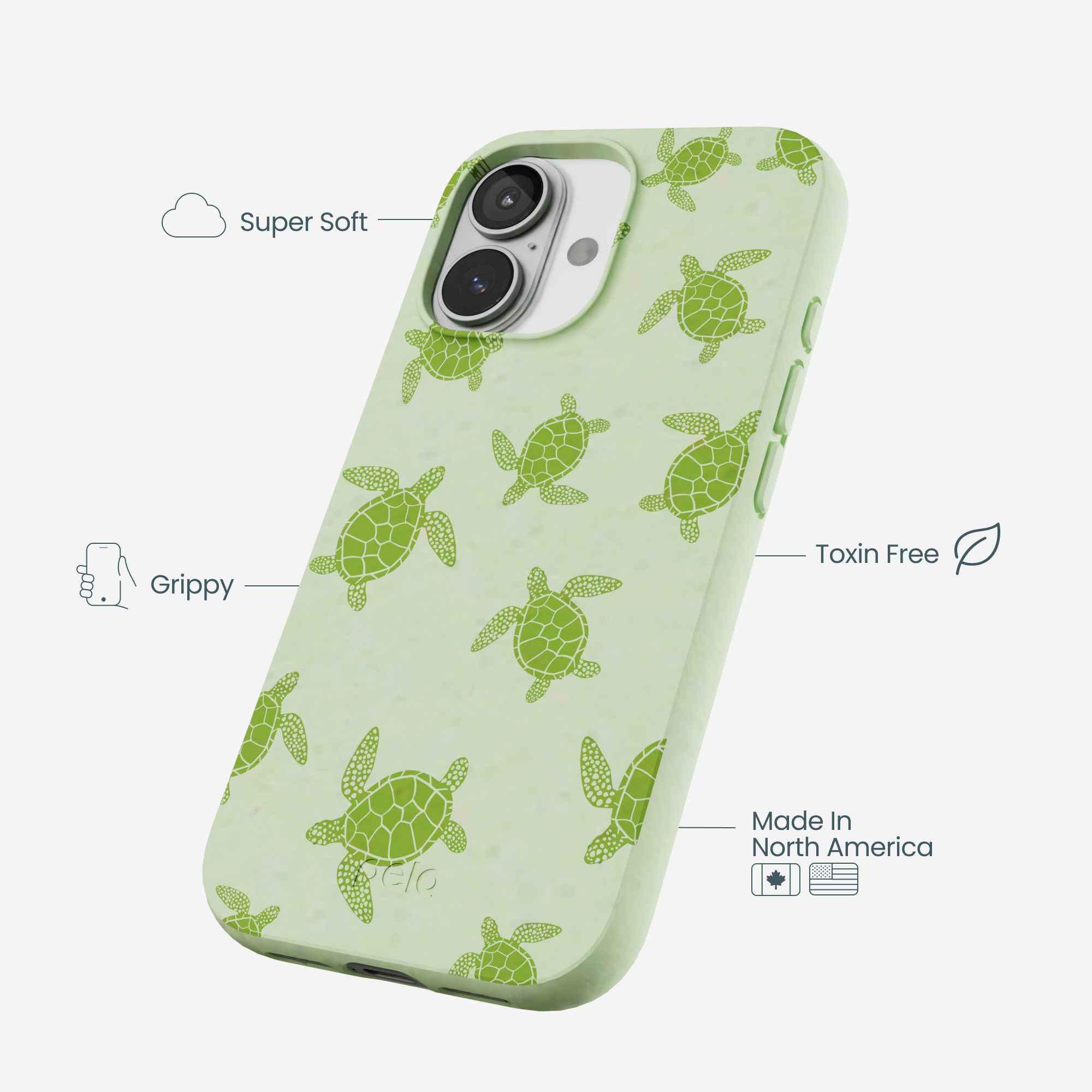 Sage Green Tiny Turtles iPhone 17 Case - Image 4