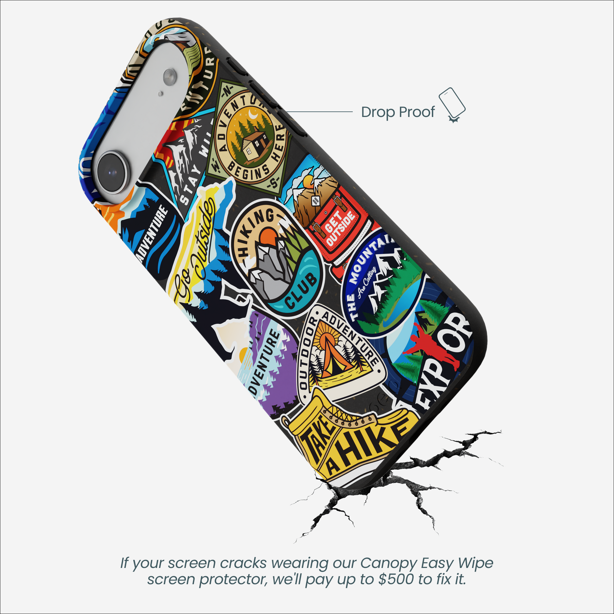 Black Trail Stickers iPhone Air Case - Image 5