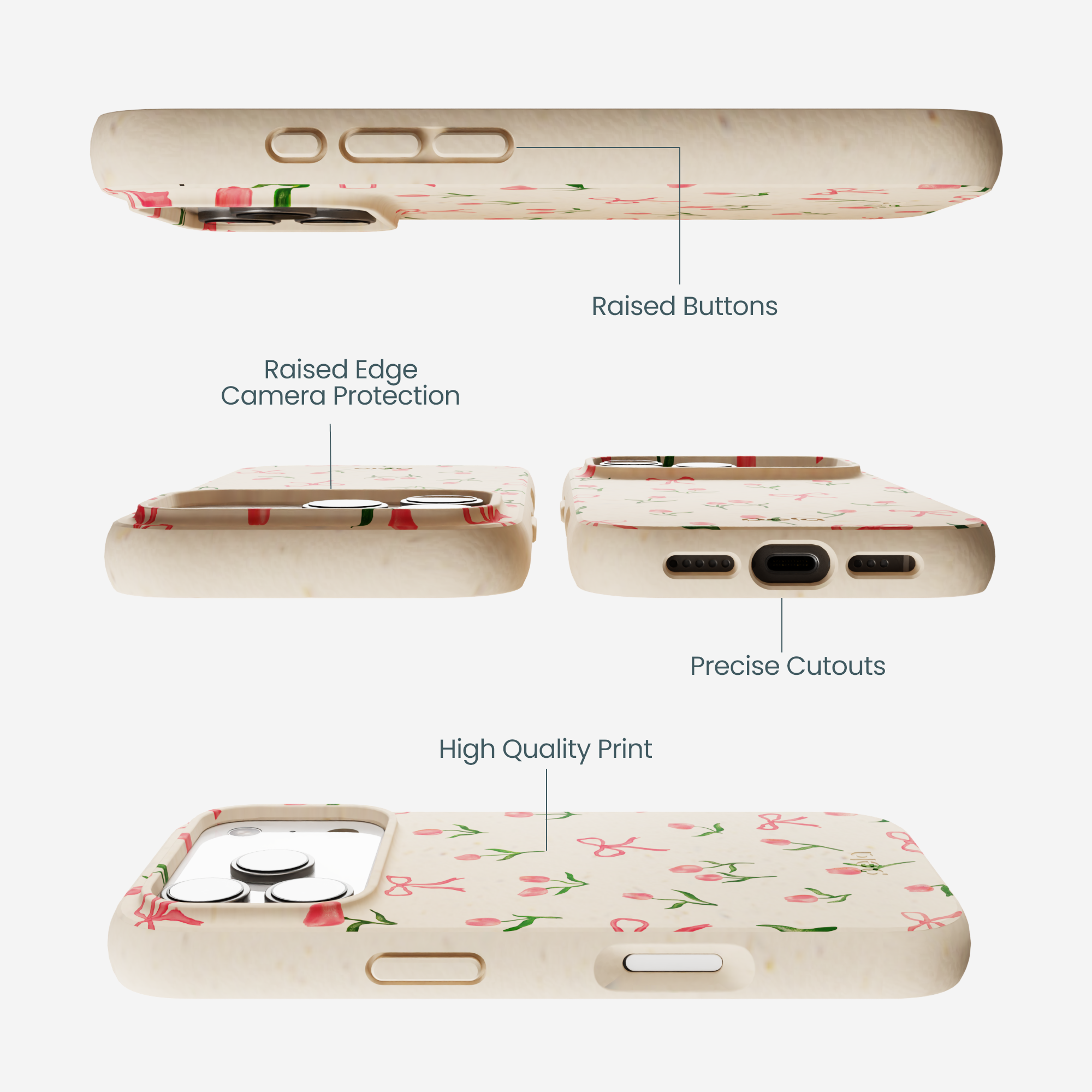 Seashell Tulip Bliss iPhone 17 Pro Case - Image 3