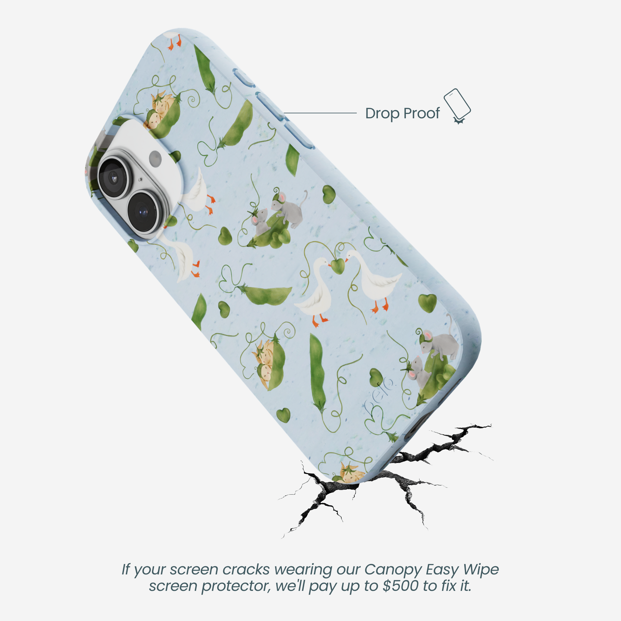 Powder Blue Two Peas in a Pod iPhone 17 Case - Image 5