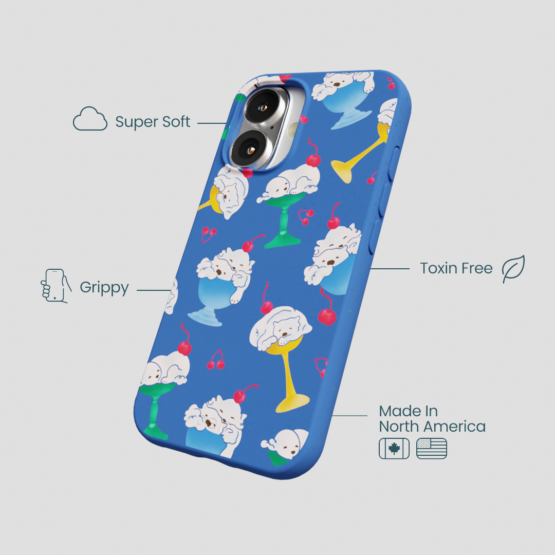 Electric Blue Vanilla Bear iPhone 16 Case - Image 4