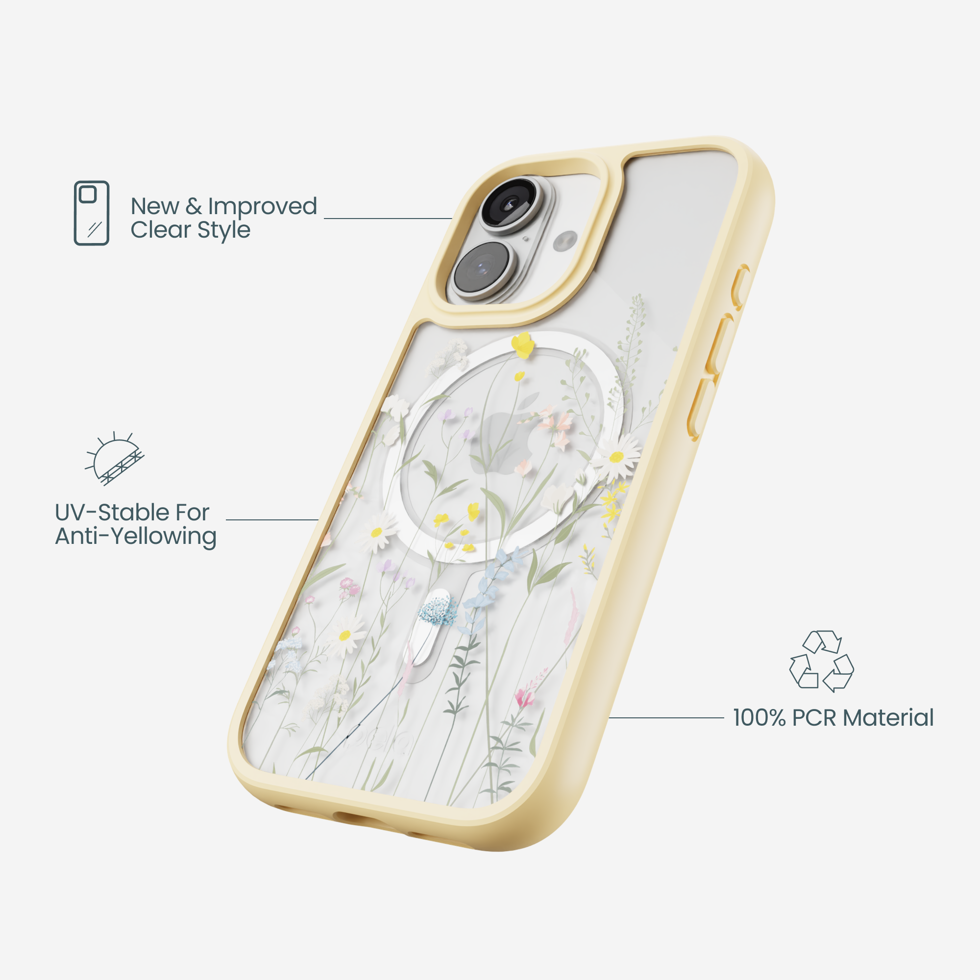 Clear Wanderflora iPhone 17 Case With Sunbeam Ridge (MagSafe included) - Image 4